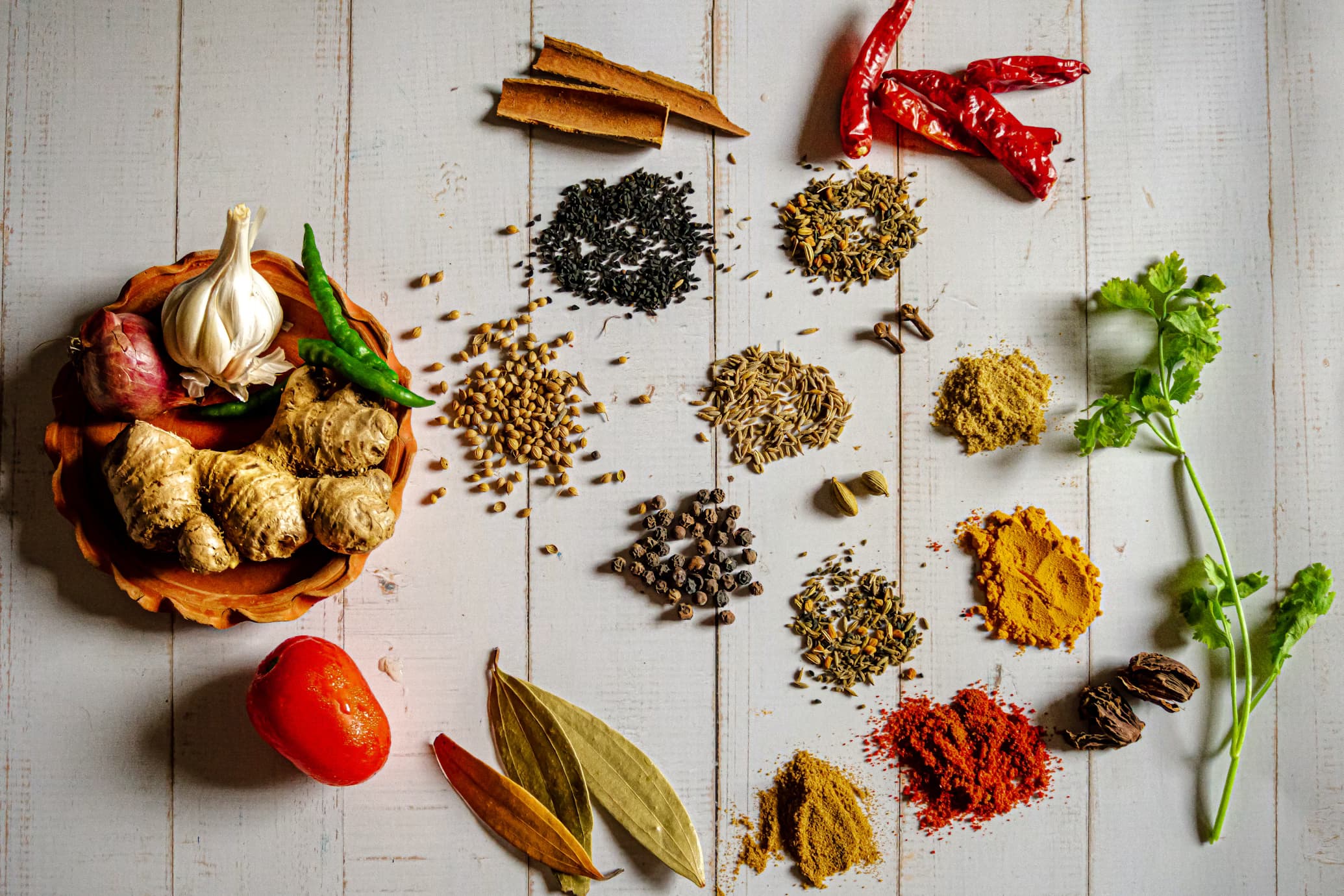 Colorful spices background
